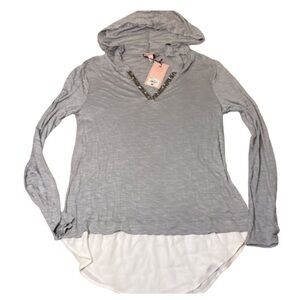 Juicy Couture Hooded Long Sleeve Sequined Blouse